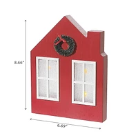 Led Wooden House Table Top Decor 6.69" X 8.66"