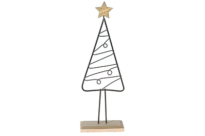 Wire Tree And Star Stand Decor 11.42"