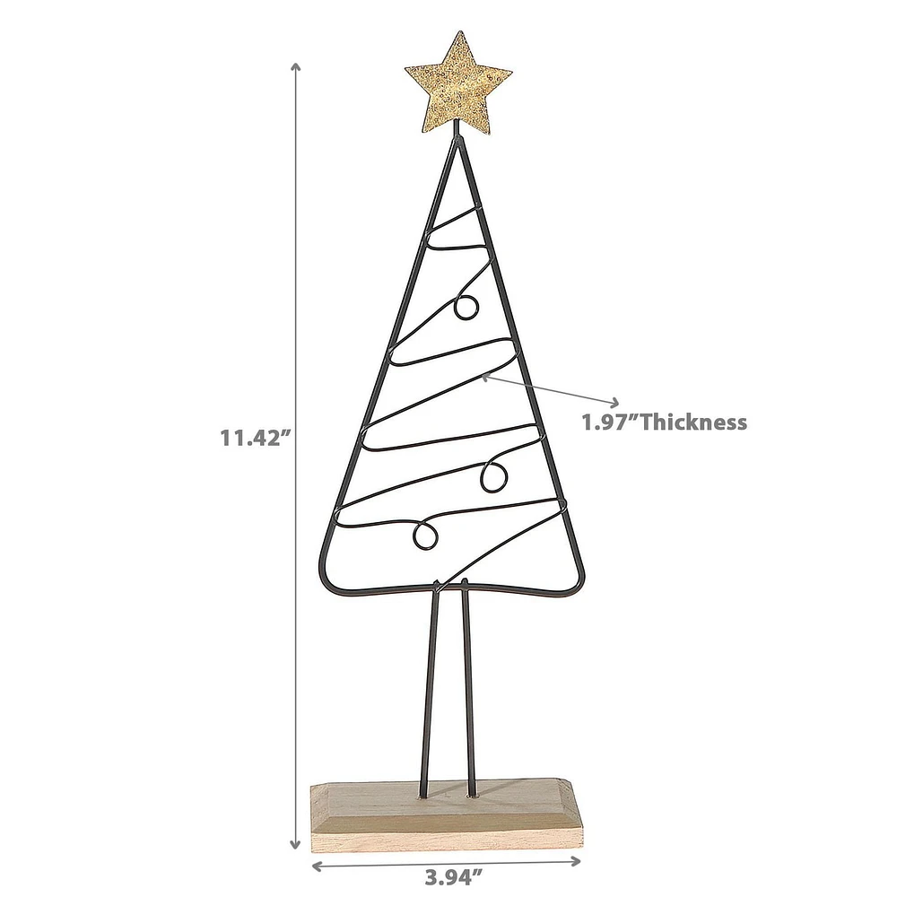 Décor D'Arbre En Fil De Fer Et De Support En Étoile 11,42"