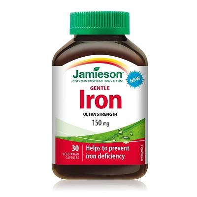 Jamieson Gentle Iron Ultra Strength, 30 Vegetarian Capsules