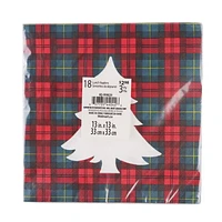 Holiday time, Christmas Plaid Lunch Napkins, 6.5in, 18ct