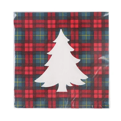 Holiday time, Christmas Plaid Lunch Napkins, 6.5in, 18ct