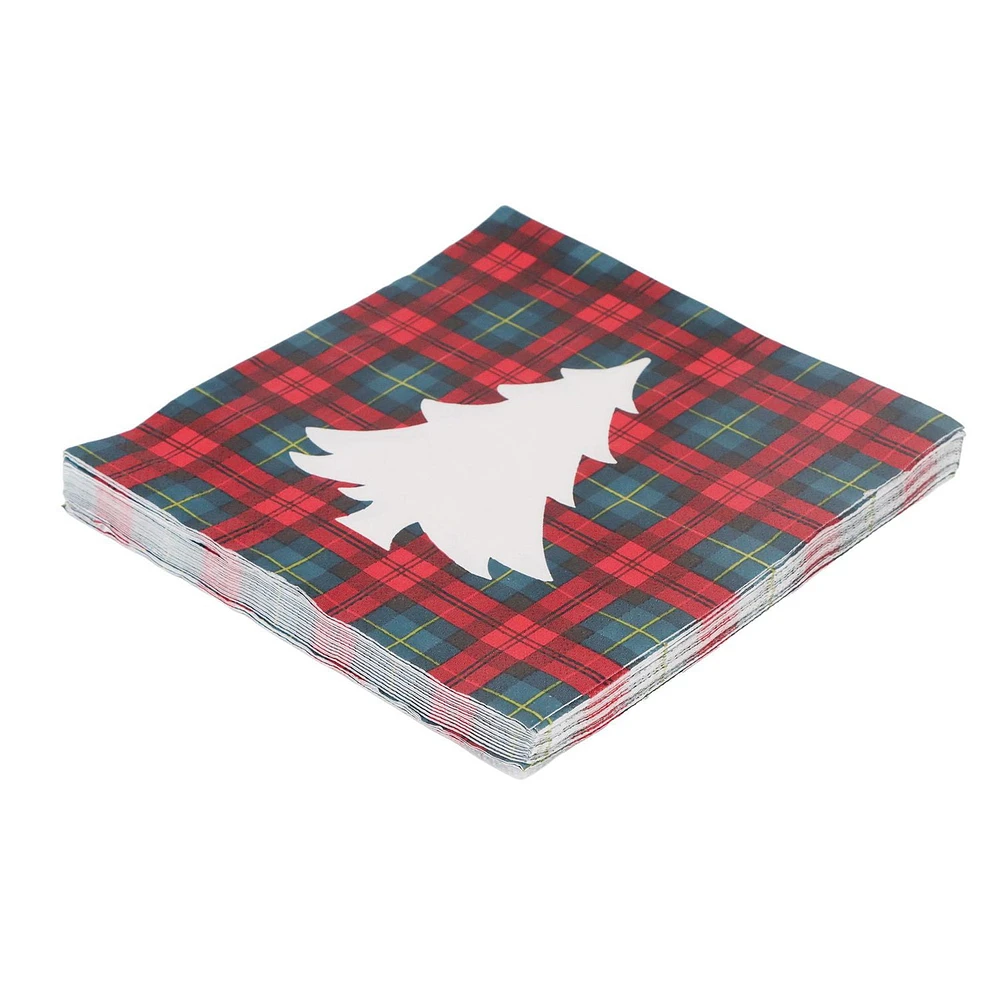 Holiday time, Christmas Plaid Lunch Napkins, 6.5in, 18ct