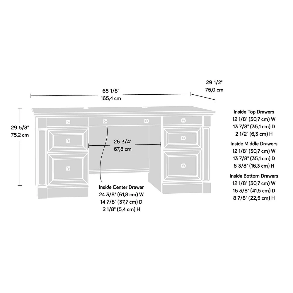 Sauder Palladia® Executive Desk