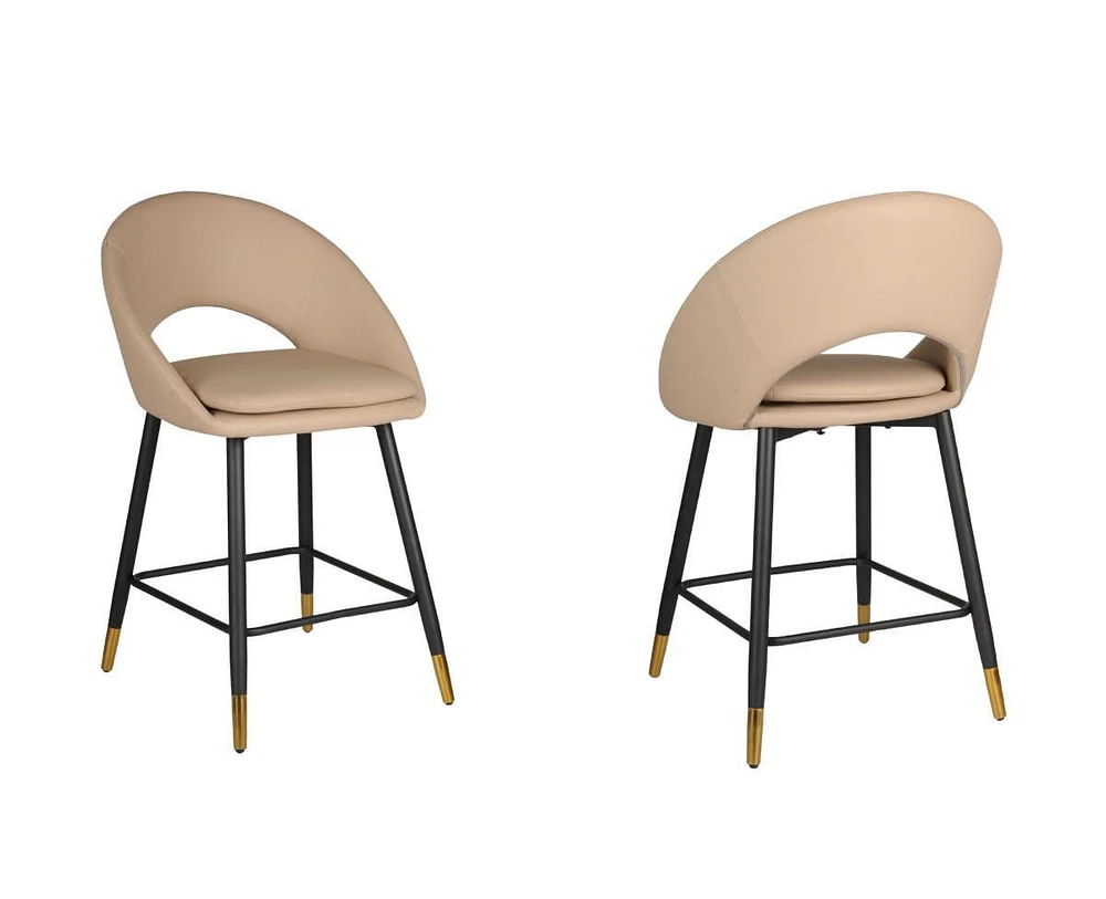 Valentina Counter Stool, Set of 2, Beige