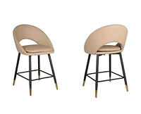 Valentina Counter Stool, Set of 2, Beige