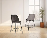 Nora Counter Stool, Set of 2, Grey