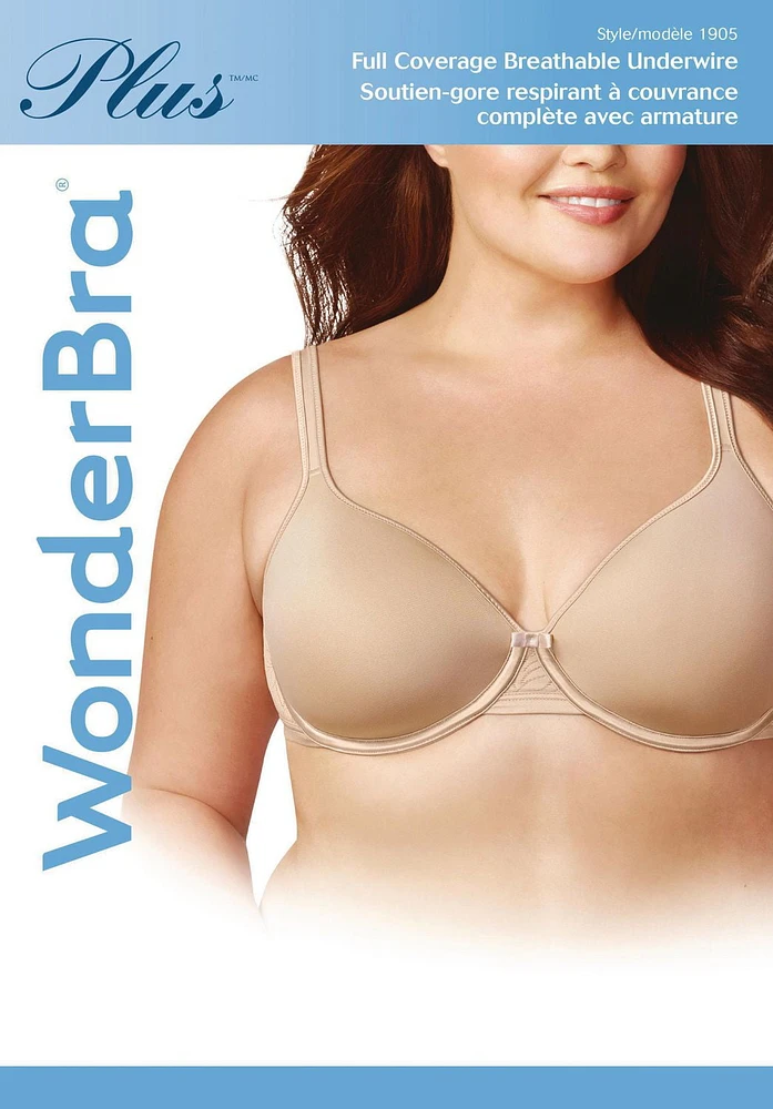 Soutien-gorge à armatures respirant à couverture complète WonderBra Plus Taille 40DD - 46DD
