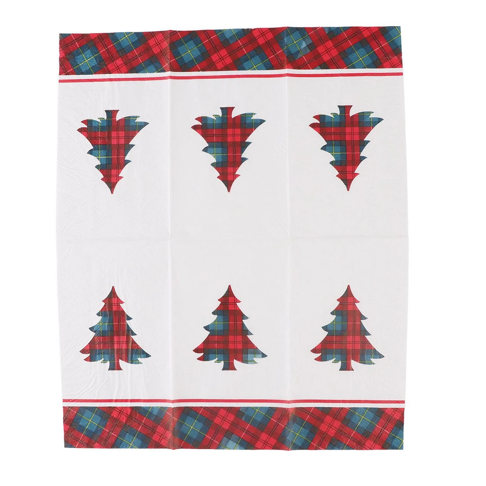 Holiday time, Christmas Plaid Tall Napkins, 20ct