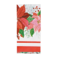 Holiday time, Christmas Poinsettia Plastic Tablecloth, 108in x 54in