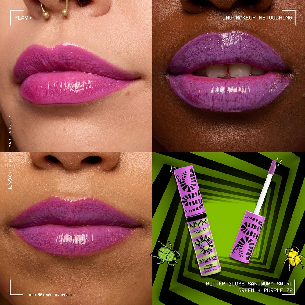 Beetlejuice Sandworm Swirl Butter Lip Gloss
