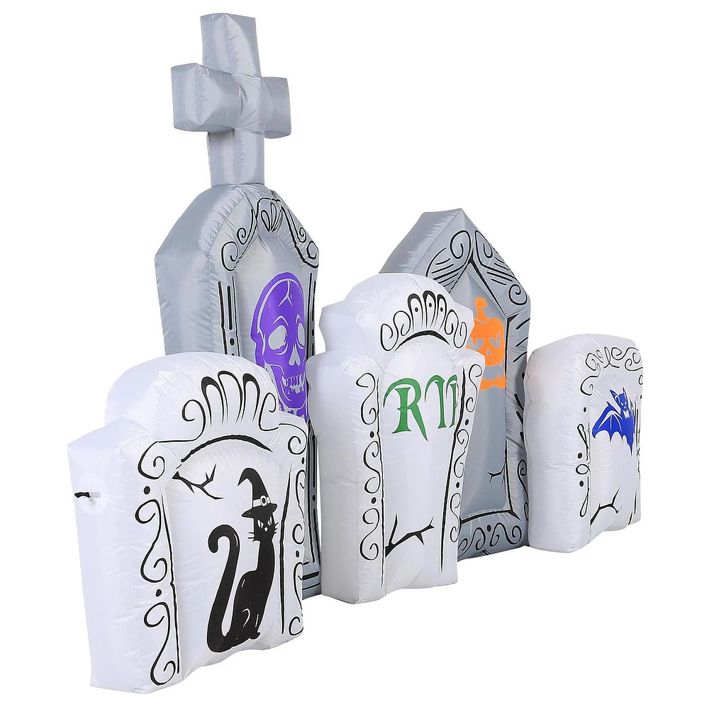 8' INFLATABLE FLASHING LIGHTS TOMBSTONE SCENE