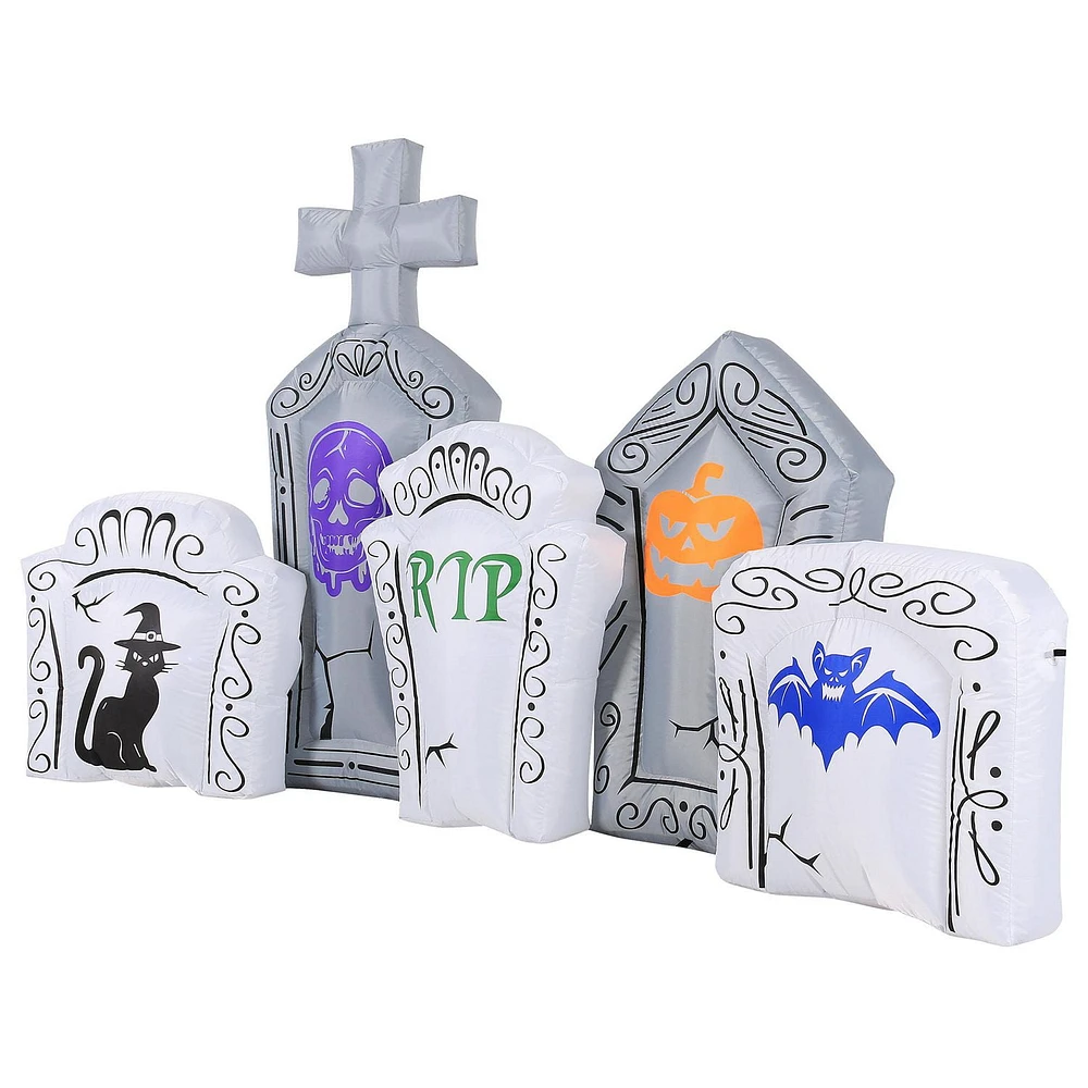 8' INFLATABLE FLASHING LIGHTS TOMBSTONE SCENE