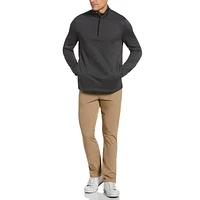 Ben Hogan Men's  Micro Jacquard Quarter Zip Golf Sweater