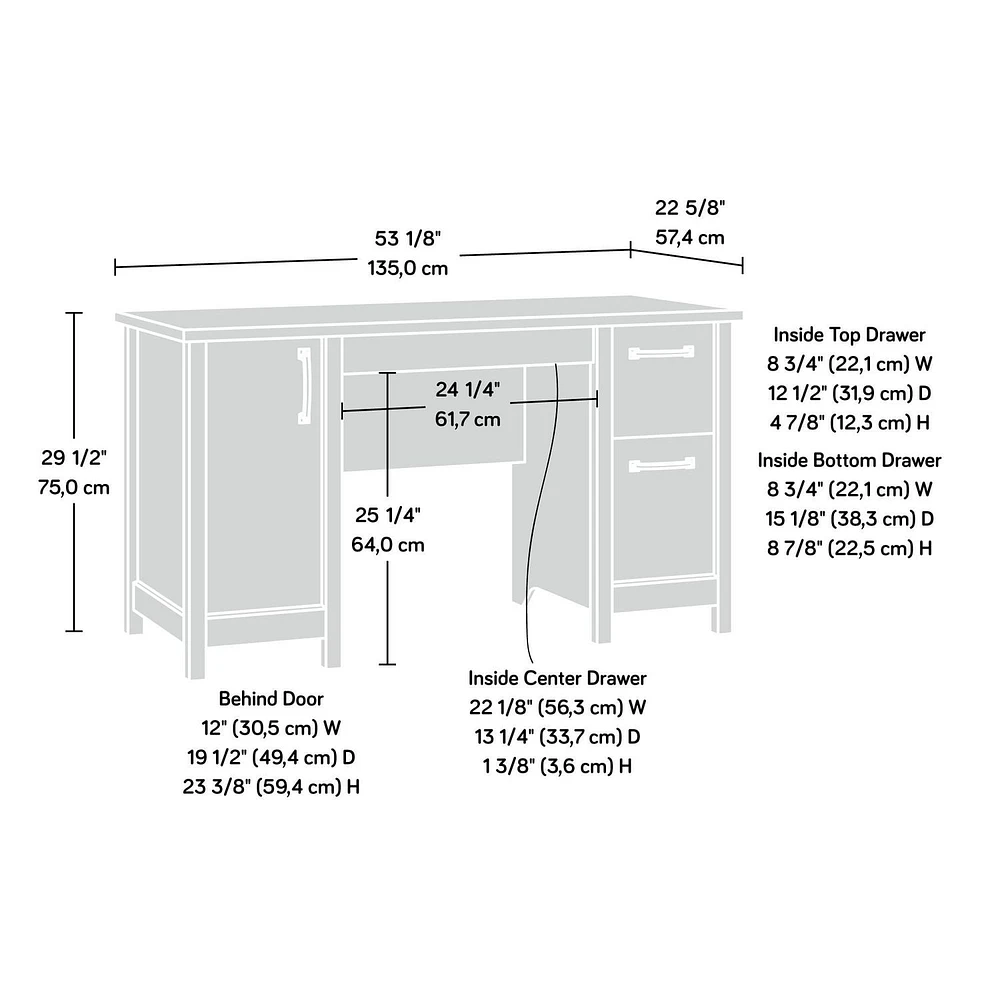 Sauder Cannery Bridge Computer Desk, Sindoori Mango, 424193