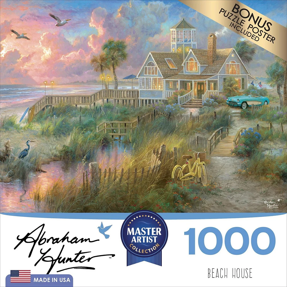 Cra-Z-Art Abraham Hunter 1000 Piece Puzzle Beach House, Jigsaw Puzzle, Ages 10 and up