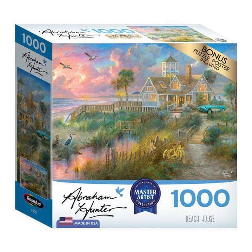 Cra-Z-Art Abraham Hunter 1000 Piece Puzzle Beach House, Jigsaw Puzzle, Ages 10 and up