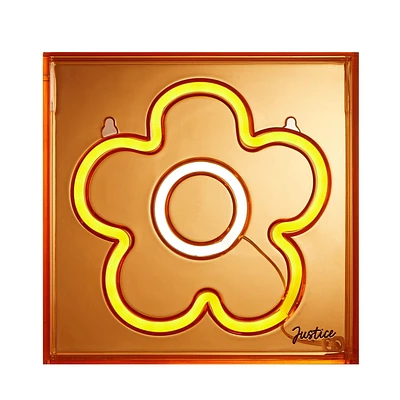 Justice Neon Flower Smile Lamp, Orange, Justice Neon flower lamp