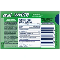 EXCEL White Spearmint, Teeth Whitening Sugar Free Chewing Gum, 12 Pieces, 1 Pack, 1 Pack, 12 Pellets