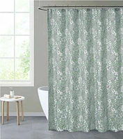 Chaps Shower Curtains with Hooks - Linen Textured Waterproof Curtain 10 Easy-slide Hooks