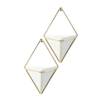 Umbra Trigg Wall Display (Set of 2),White/Brass