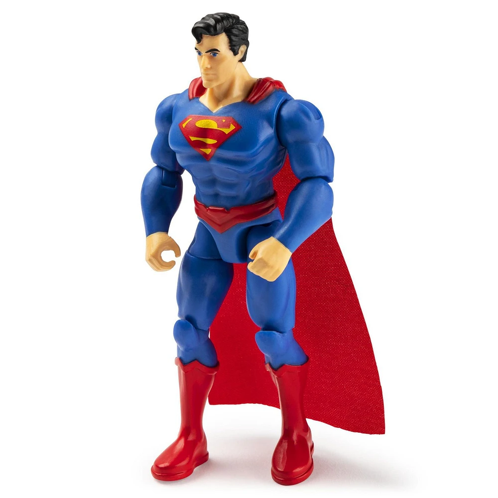 DC Comics 4-inch SUPERMAN Action Figure with 3 Mystery Accessories