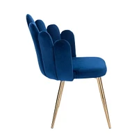 Modern Accent Chair with Luxurious Blue Velvet Upholstery and Shiny Gold Legs, Perfect for Elevating the Style and Comfort of Any Dining Space, Beauty salon,vanity