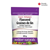 Webber Naturals® Cold Milled Ground Flaxseed, Certified Organic, 425 g