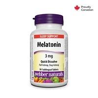 Webber Naturals® Melatonin Quick Dissolve, 3 mg, 90 Sublingual Tablets