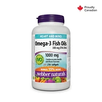 Webber Naturals® Omega-3 Fish Oils 300 mg EPA/DHA, 1000 mg Softgels, 210 Softgels