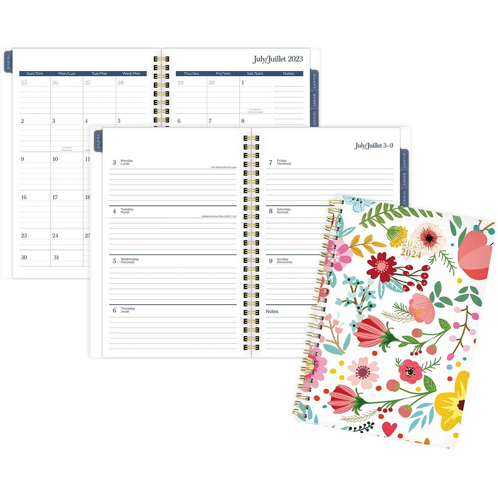 Cambridge® Small Colourful Bloom Spring 2024 Weekly/Monthly 12M Academic Planner