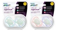 Suce de nuit ultra-aérée Philips Avent, 0 à 6 mois, couleurs variées, emballage de 2, SCF376/10