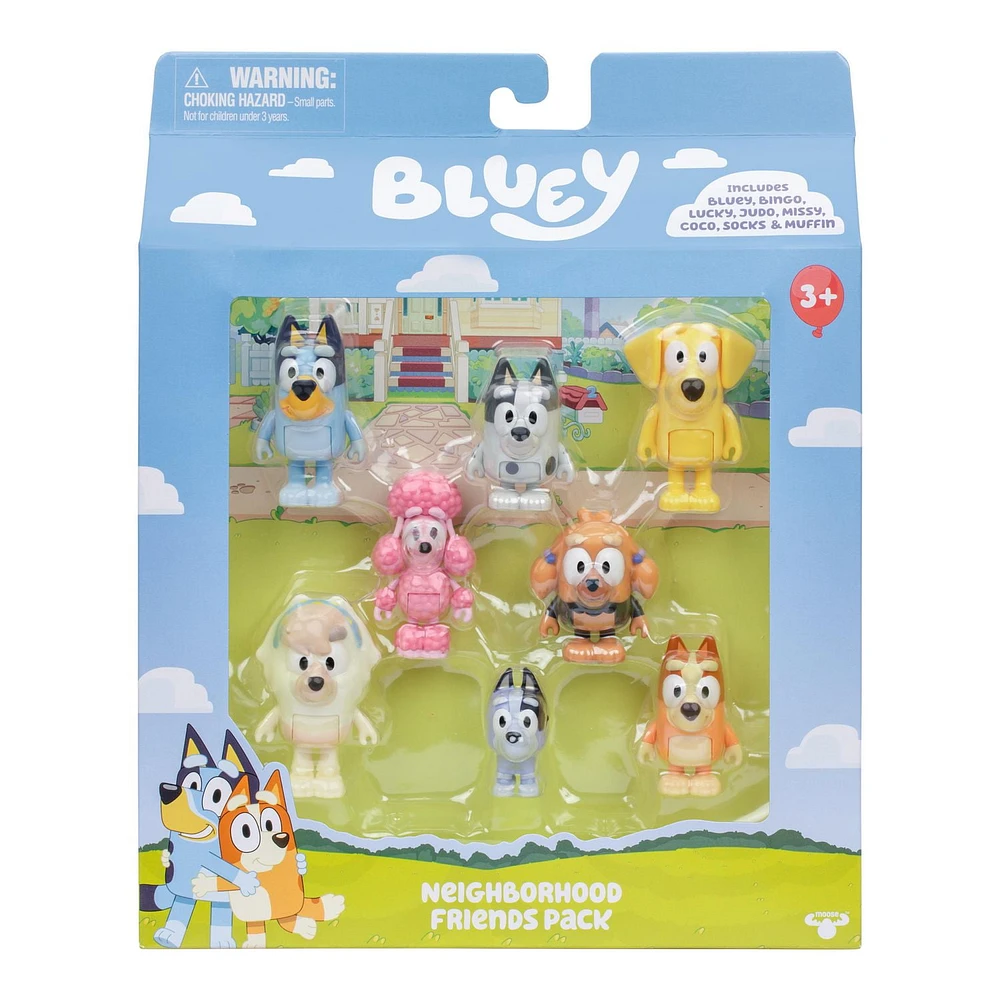 BLUEY NEIGHBOURHOOD FRIENDS 8 PACK EXCLUSIVE, 8 Figures Included