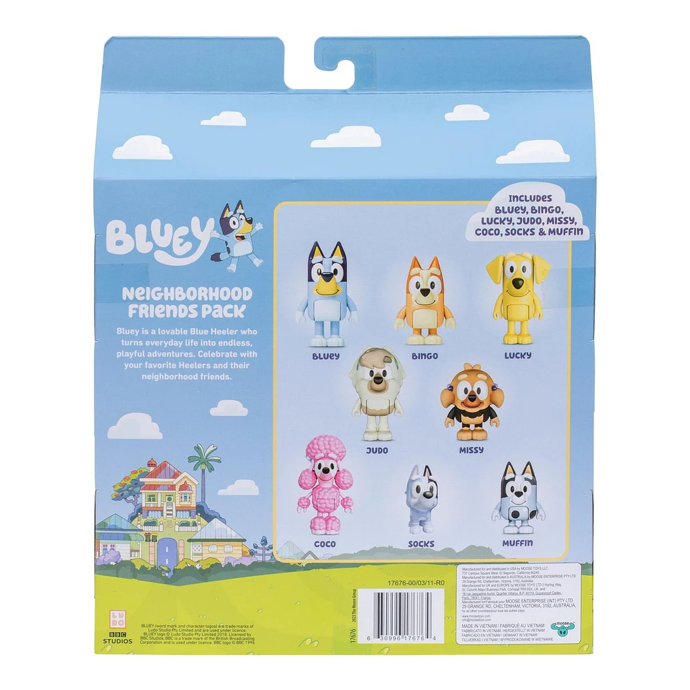 BLUEY NEIGHBOURHOOD FRIENDS 8 PACK EXCLUSIVE, 8 Figures Included