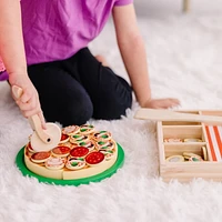 Melissa & Doug Wooden Pizza Party Play Food Set With 36 Toppings, Pizza Play set