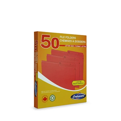 Continental Letter Size File Folders Box