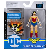 DC Comics, 4-Inch WONDER WOMAN Action Figure with 3 Mystery Accessories, Adventure 1