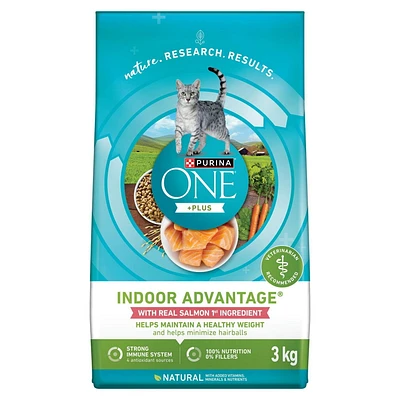 Purina ONE +Plus Indoor Advantage Salmon, Dry Cat Food, 1.8-3 kg