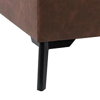 CorLiving Linden Square Storage Ottoman, Dark Brown