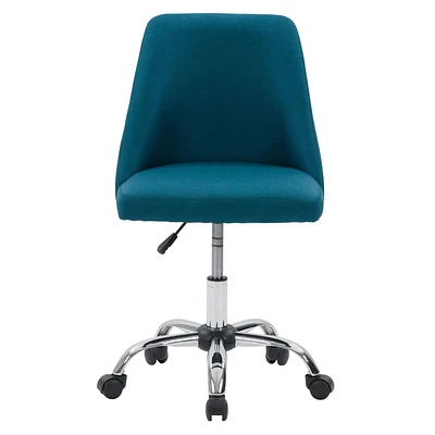 CorLiving Marlowe Upholstered Armless Task Chair, Dark Blue