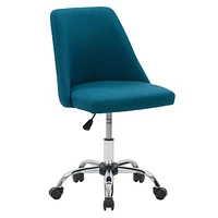 CorLiving Marlowe Upholstered Armless Task Chair, Dark Blue