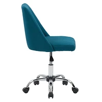 CorLiving Marlowe Upholstered Armless Task Chair, Dark Blue