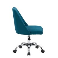 CorLiving Marlowe Upholstered Armless Task Chair, Dark Blue