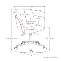 Natasha Upholstered Button Tufted Task Chair with Arms