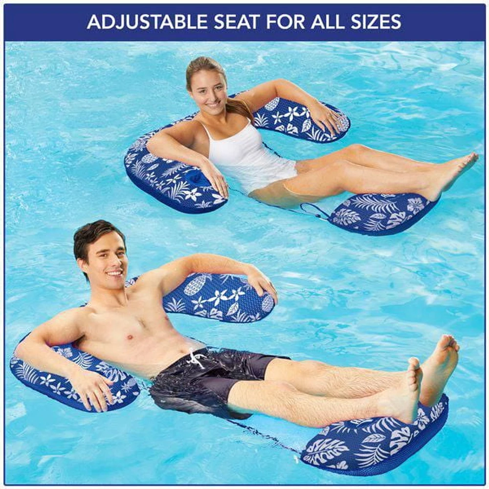 Aqua 3-in-1 Multi-functional Pool Float with Arm Rests and Leg Bolsters, Blue Hawaiian