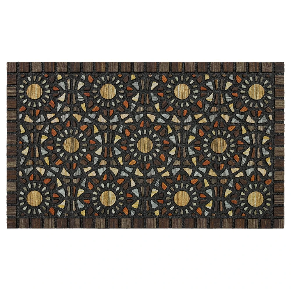 Mainstays Mosaic Grain Polyester Doormat, 18" x 30", Doormat, 18" x 30"