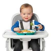 OXO Tot - Plastic Fork & Spoon Multipack - Training Set - Encourage Self-Feeding - Easy for Little Ones to Hold - Baby Toddler Feeding Utensils - Teal - 61127900