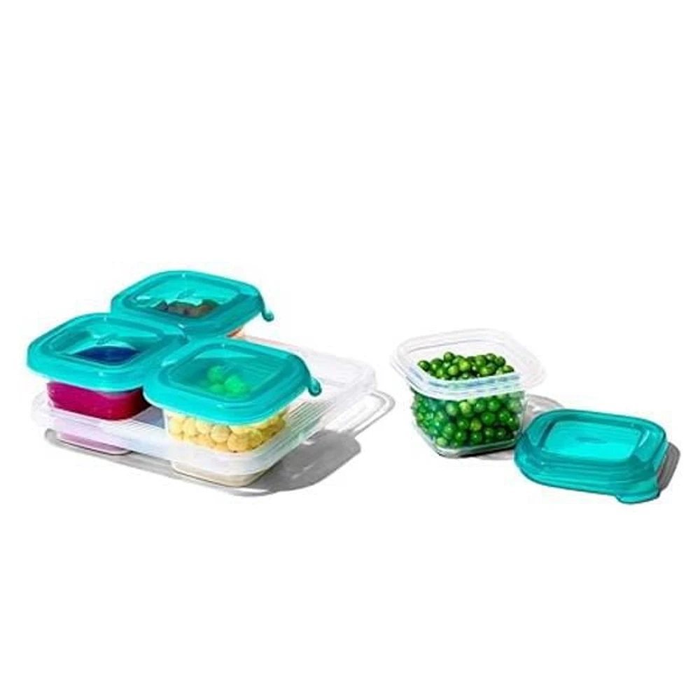 OXO Tot - 4oz Plastic Baby Blocks - Freezer Storage Containers - Teal - 61130000