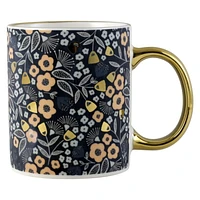 Mainstays Grey Decal with Golden handle 11.5OZ MUG, Decal with porcelain