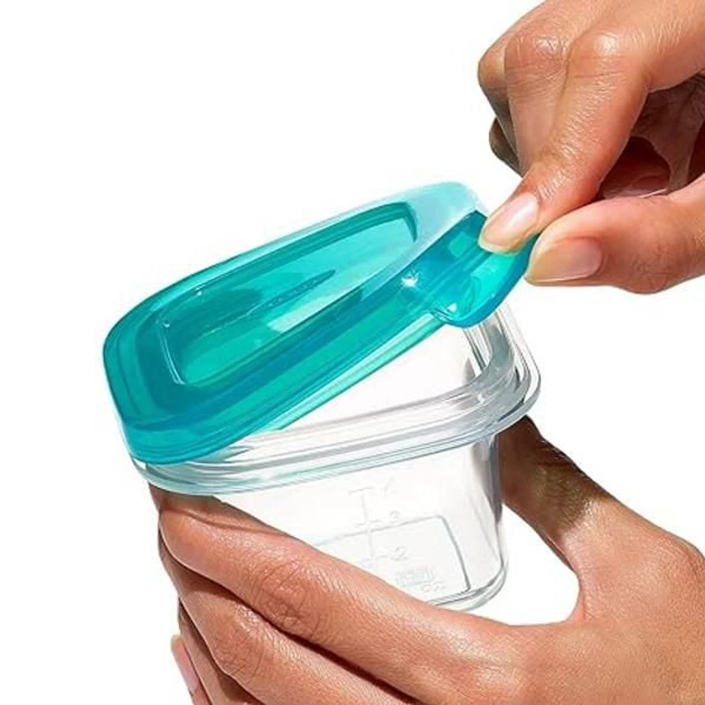 OXO Tot - 4oz Plastic Baby Blocks - Freezer Storage Containers - Teal - 61130000